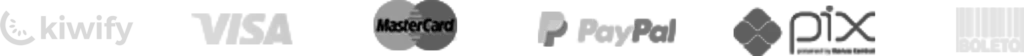 Métodos de pagamento: Cartão de Crédito, Boleto e PIX